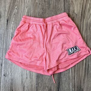 IP Inaka Men's Classic Tie Waist Mesh Shorts Pink Size XL gym outdoor   #66